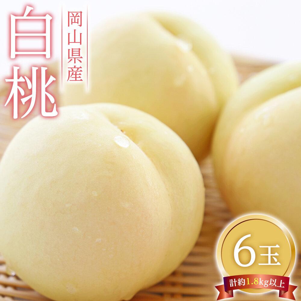 【ふるさと納税】桃 2026年 白桃 6玉（1玉300g以上） もも モモ 岡山県産 国産 フルーツ 果物 ギフト | もも フルーツ 果物 くだもの 食品 人気 おすすめ 送料無料