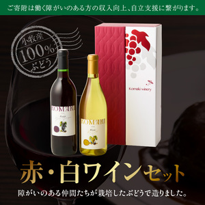 小牧ワイナリ― 赤・白ワイン２本セット（小牧産ぶどう100％使用）  軽口 ワイン 葡萄 ぶどう ブドウ ヤマ・ソービニオン ローズ・シオター 国産 酒 飲料 アルコール ギフト 贈り物 贈答 ワイン