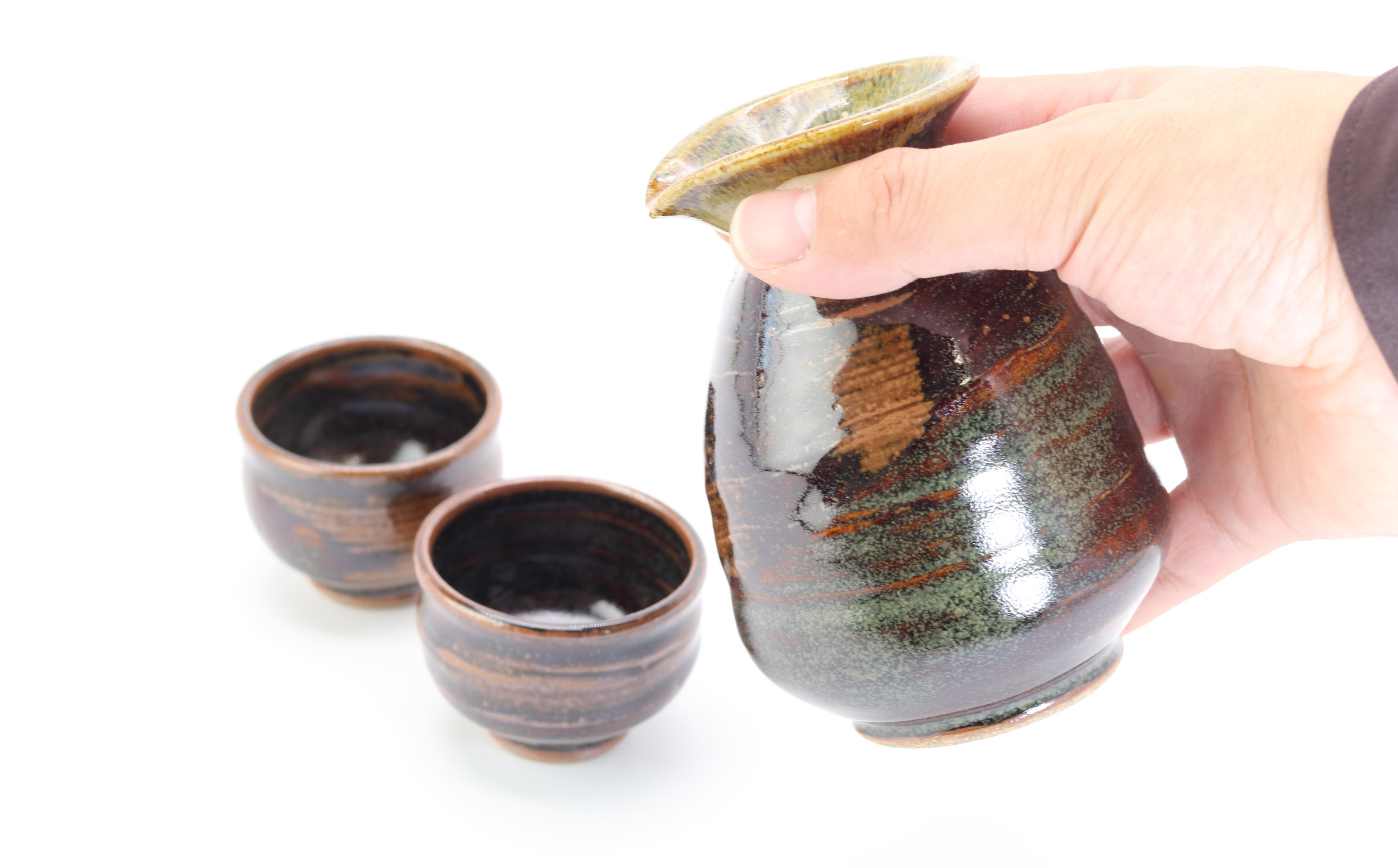 鉄釉酒器揃