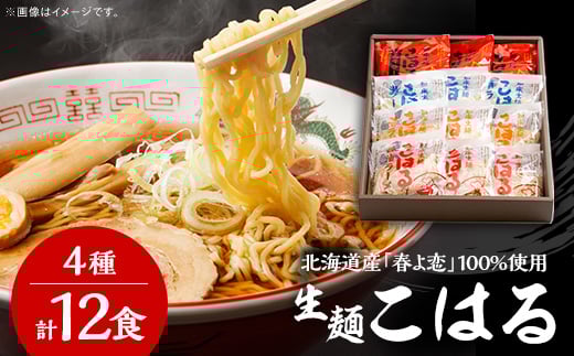 
            生麺「こはる」12食(4種×3食ずつ)セット【1597745】
          