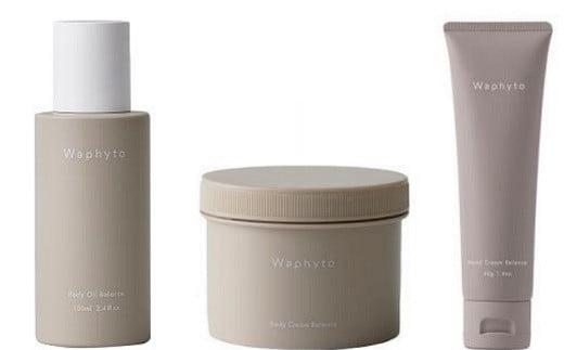 Waphyto ボディケアセット（ボディオイル バランス 100ml、ボディクリーム バランス 200g、ハンドクリーム バランス 40g）
