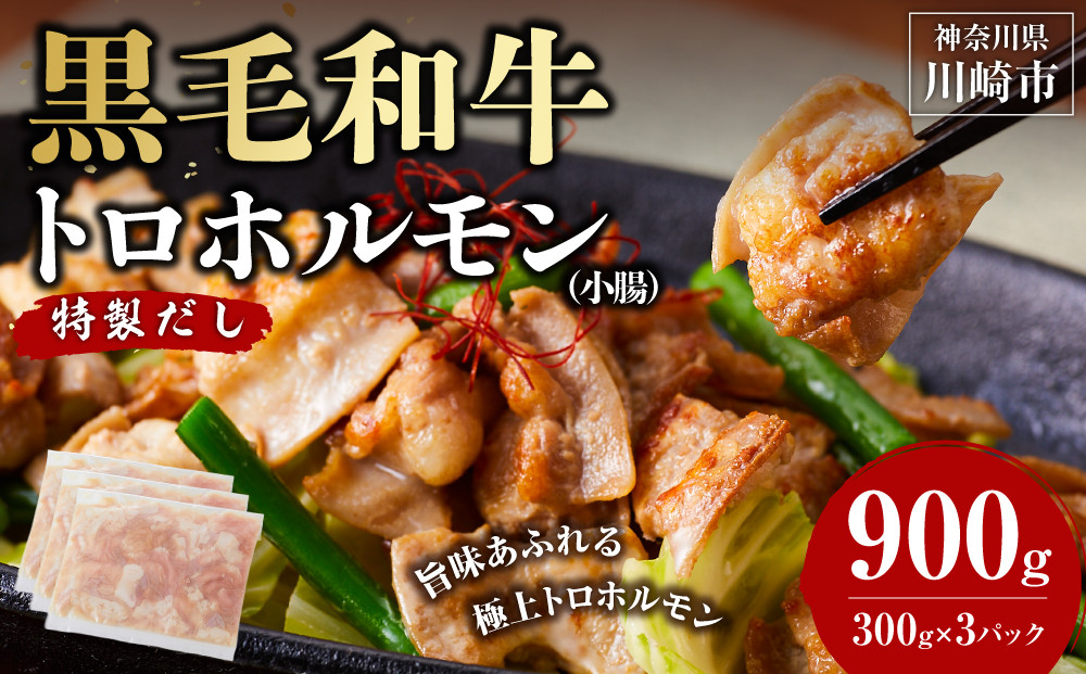 黒毛和牛トロホルモン（小腸）　特製だし0.9kg ( 300g ×3パック )【順次発送】 141305_KZ60
