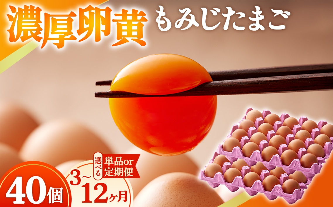 
            【選べる単品/定期便】濃厚卵黄もみじたまご【40個入】【3ヶ月/6ヶ月/12ヶ月連続】  [No.V004] ／ タマゴ 純国産 新鮮 採れたて 岐阜県 特産
          