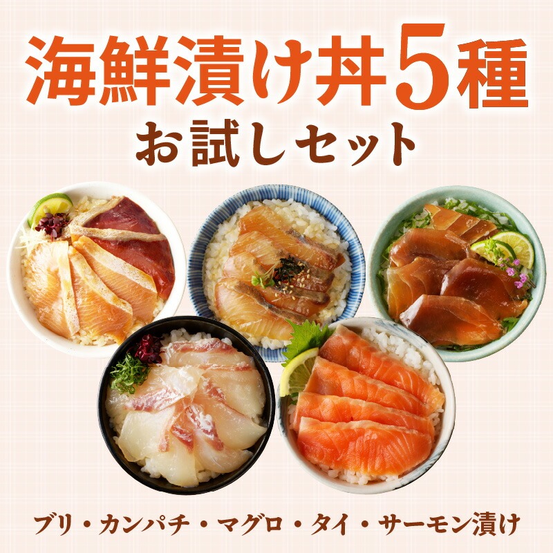 【冷凍】海鮮漬け丼5種お試しセット N019-YA192