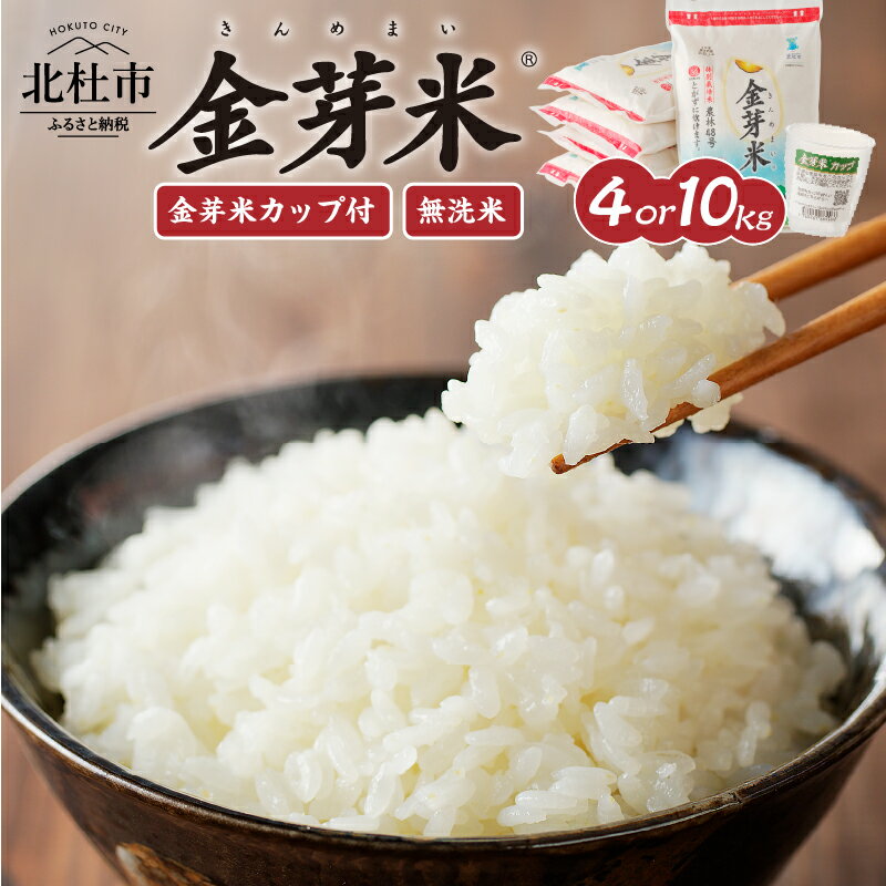 【ふるさと納税】 米 令和7年度米 無洗米 選べる容量 4kg 10kg 金芽米 BG無洗米 農林48号 特別栽培米 小分け 2kg×2袋 2kg×5袋 お米 ごはん 国産 ブランド米 健康食品 専用計量カップ付き 山梨県 北杜市産 送料無料