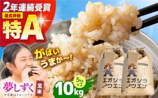 【12月発送】令和7年産 がばいうまかエガシライス ( 夢しずく ) 玄米 10kg ( 5kg×2袋 ) 【江頭農園】 [HAU005]