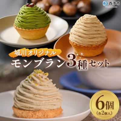 ふるさと納税 西予市 <城川オリジナルモンブラン3種セット(計6個入)>　スイーツ　お菓子　マロン　和栗　愛媛産　西予市
