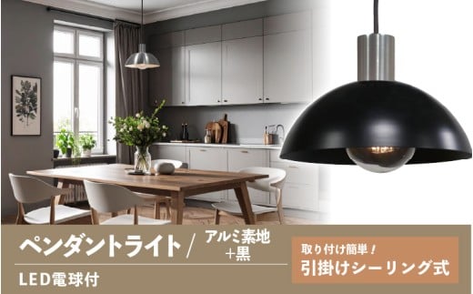 ペンダントライト（アルミ素地＋黒） SP -126 - ＋SP -126 -03 - /LDF45D(Ball95) 付