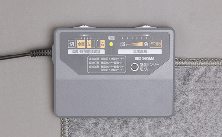 ホットカーペット 電気カーペット ホットマット 195×235cm 3畳 HCM-T2420-H グレー アイリスオーヤマ 室温センサー付き 節電 寒さ対策 足元 暖房 電気 暖房器具 こたつ対応 温