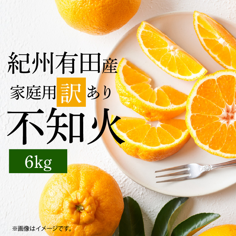 G7358_【2026年先行予約】紀州有田産 不知火 (しらぬい)【家庭用 訳あり】6kg デコポン フルーツ デザート 柑橘 果物 果実 みかん お取り寄せ 和歌山県 湯浅町 送料無料
