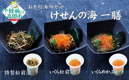 お試し特別価格 ご飯に合う 海鮮丼の具 3種セット けせんの海 一膳 〈松前漬 / いくら松前漬 / いくらめかぶ 〉 ご飯のお供 冷凍 おつまみ カップ 小分け 海鮮 RT2796