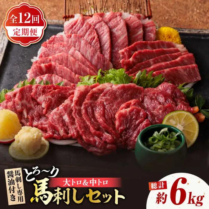12回定期便サシが決めてトロ?り馬刺しセット計約500g 霜降り馬刺しZBK018