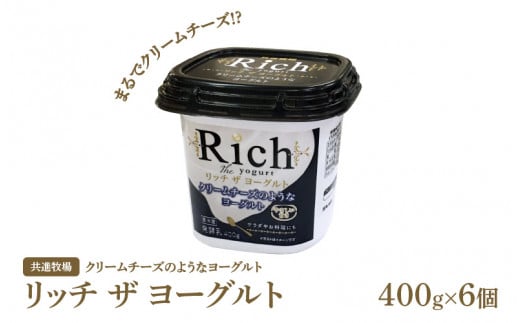 共進牧場 リッチザヨーグルト 400g×6個 ／ 共進牧場 リッチザヨーグルト 400g×6個 ／ ヨーグルト 牛乳 リッチ 乳製品 リッチヨーグルト お取り寄せ お菓子 洋菓子 健康 ギフト お中元 贈答 贈り物 プレゼント お返し 夏ギフト 誕生日