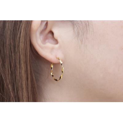 ふるさと納税 甲府市 K18 ねじり地金フープピアス 05420【L】 |  | 03