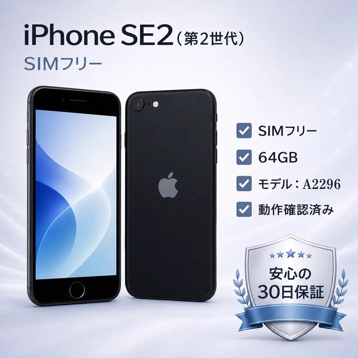 Apple iPhone SE 2【SIMフリー】 64GB Black 　再生　中古品　(リユース品)　097-03ts