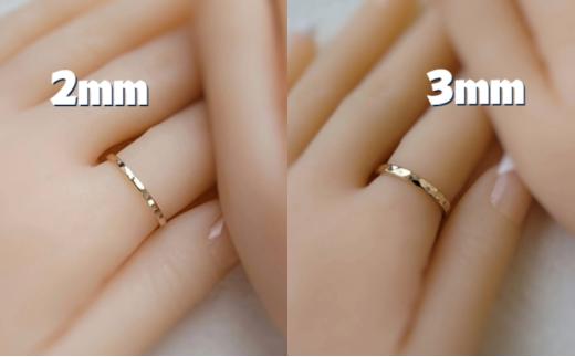 アクセサリー K14GF 槌目リング 3㎜幅 選べるサイズ 指輪 アクセサリー ジュエリー K14 ゴールドフィルド リング レディース メンズ ペア シンプル 一点もの 華奢リング ペアリング ピン