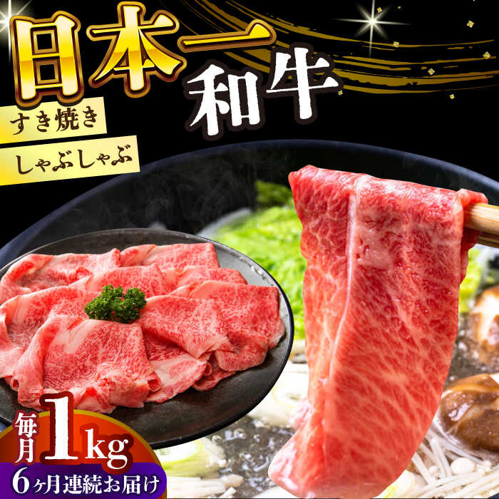【ふるさと納税】【全6回定期便】【A4〜A5】長崎和牛しゃぶしゃぶすき焼き用（肩ロース肉・肩バラ・モモ肉）1kg(500g×2p)【株式会社 MEAT PLUS】[DBS075]