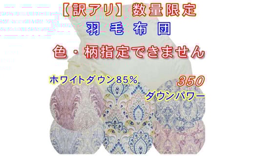 
            訳アリ羽毛布団 シングル ホワイトダウン８５％【ダウンパワー３５０】１５０×２１０ｃｍ羽毛掛け布団
          