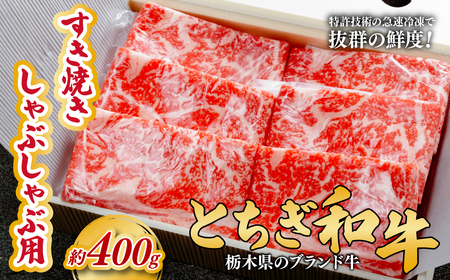 とちぎ和牛のすき焼き・しゃぶしゃぶ用 400g 【栃木県共通返礼品】| 和牛 すき焼き 栃木県 茂木町