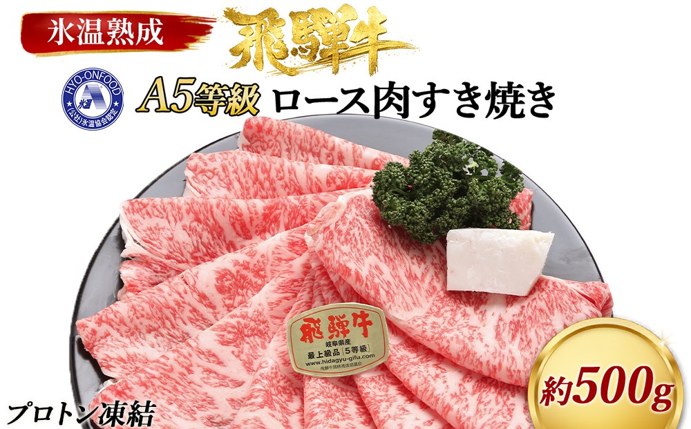 
                  約500gロース肉すき焼き【11月中旬から発送開始】　氷温（R）熟成　飛騨牛A5等級  プロトン凍結 [No.524] ／ 牛肉 ブランド牛 岐阜県 特産
                
