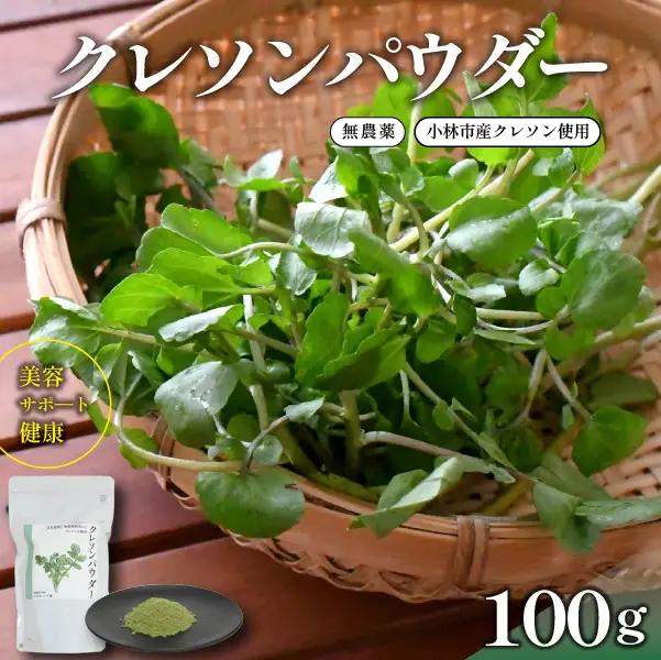 【注目のスーパーフード】天然クレソンパウダー 100g（国産 天然 粉末 パウダー 美容 野菜）