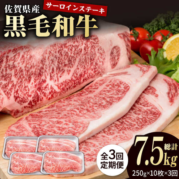 【ふるさと納税】【3回定期便】佐賀県産 黒毛和牛 贅沢 サーロイン ステーキ 250g×10枚（計2.5kg）【株式会社いろは精肉店】佐賀産和牛 ステーキ肉 お肉 肉 牛肉 冷凍 和牛 国産 人気 おすすめ [IAG096]