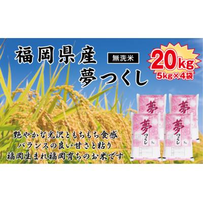 ふるさと納税 直方市 《無洗米》【令和7年産】【食味鑑定士厳選】福岡県産 夢つくし20kg(5kg×4袋)(直方市)