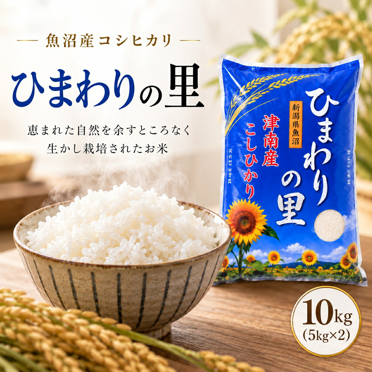 【ふるさと納税】【令和8年産 先行予約】米 10kg(5kg×2袋) 魚沼産 コシヒカリ ひまわりの里 選べる配送回数（単月/3ヶ月/6ヶ月/12ヶ月） | こしひかり お米 おこめ こめ コメ ご飯 ごはん 白米 精米 ブランド米 おすすめ 人気 ギフト プレゼント 新潟県 津南町