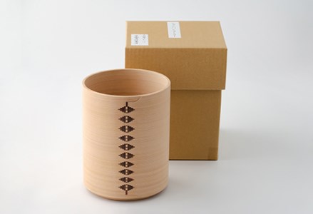 2100P6001 【大館曲げわっぱ】白木　シャンパンクーラー(小) 【配送日指定不可】