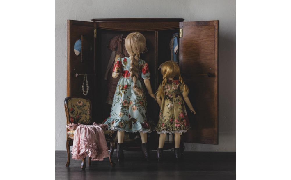 【アンティーク】松永工房 Petit. Continue プティ・ワードローブ ミニチュア家具 1／3家具 ドール家具 ドール 40～60センチ対応 インテリア アンティーク家具 木製 ハンガー ドー