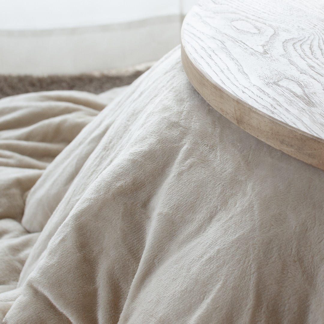 栗の突板丸こたつ【こたつ単体/直径90cm】