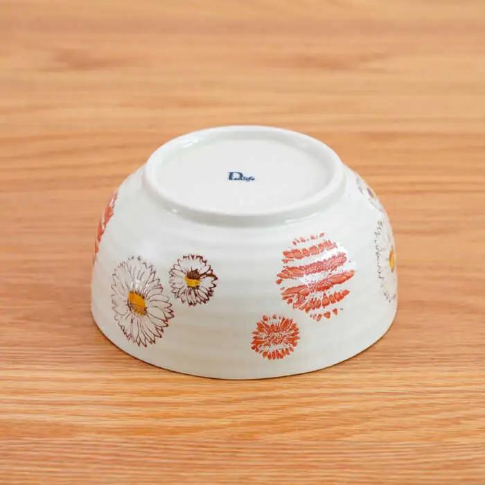 【波佐見焼】 フラワー 麺どんぶり 赤 1点 丼ぶり【団陶器】[PB131]