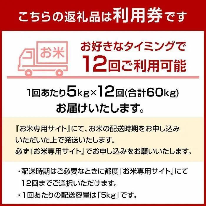 米 福岡県産 夢つくし ふるさと納税 らくらく お米便 60kg コース｜米
