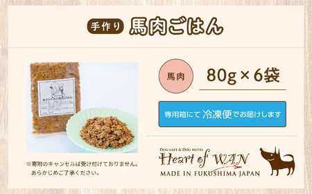 愛犬ごはん （馬肉）　6食セット【ハートオブワン】