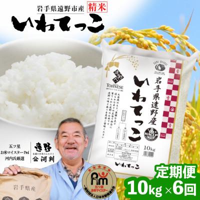 ふるさと納税 遠野市 【毎月定期便】岩手県 遠野産 いわてっこ 精米 10kg 河判全6回