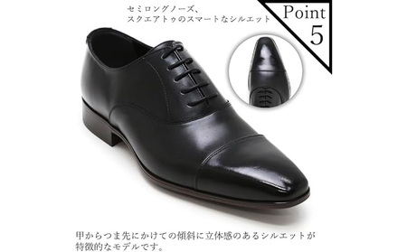 クインクラシコ 革靴 26001 (サイズ：27.0cm) ビジネスシューズ 本革 ストレートチップ 幅広 甲高  キャップトゥ 牛革 フォーマル 冠婚葬祭
