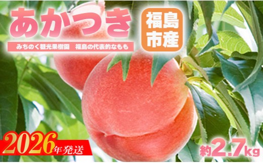 No.2344もも「あかつき」贈答用　約2.7kg【2026年発送　先行予約】