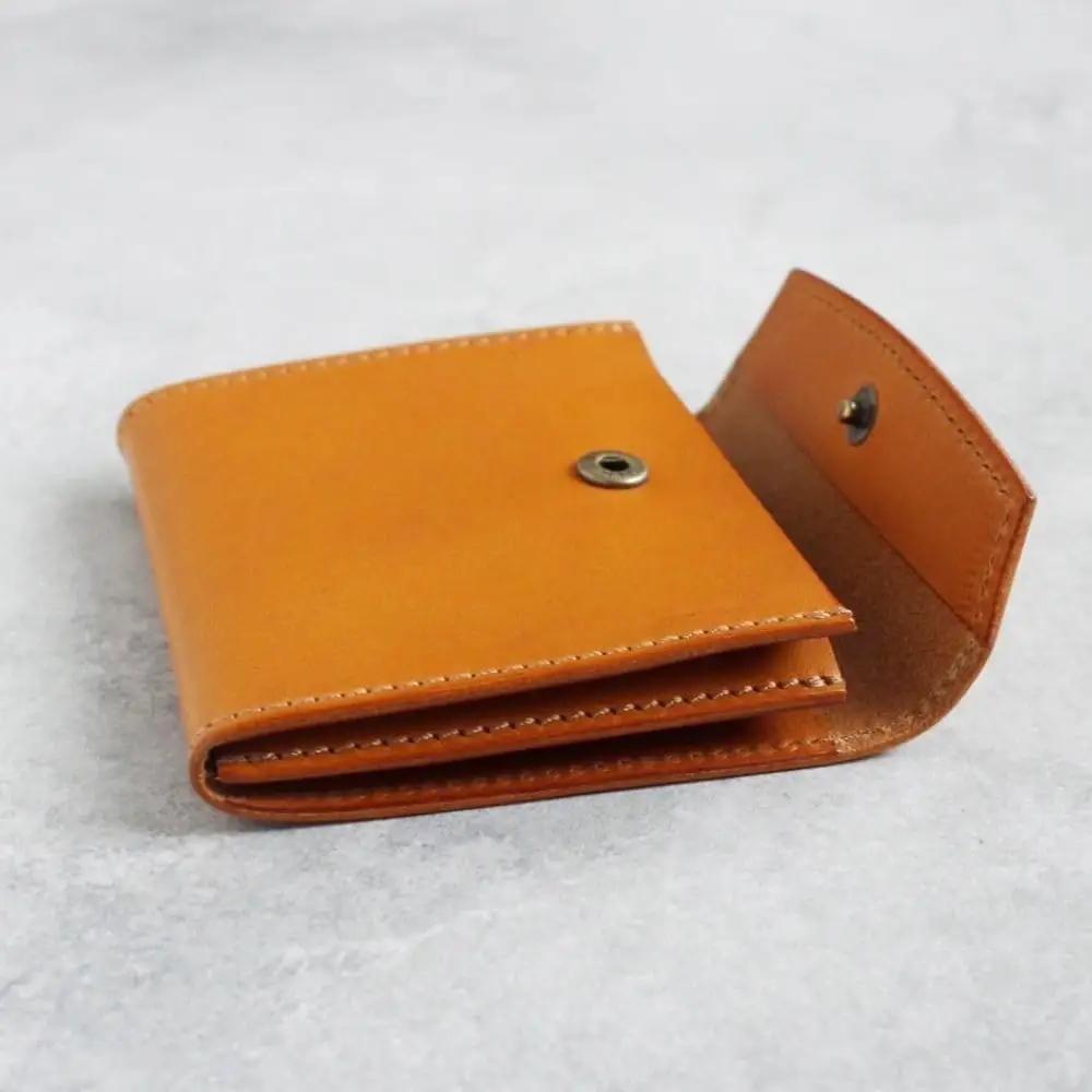 tanikoオリジナル セカンド財布（キャメル）《厚真町》【Taniko leather】[AXAP016]
