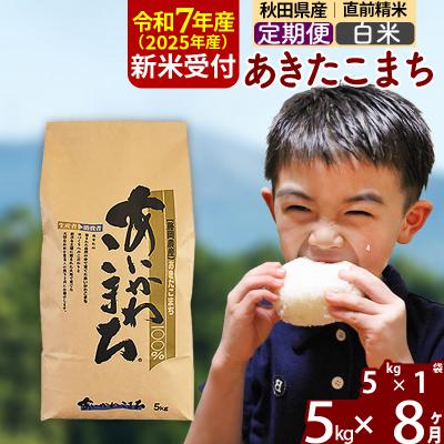 ふるさと納税 北秋田市 令和7年産 新米受付《定期便8ヶ月》あきたこまち 5kg【白米】|foap-10308