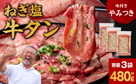 ねぎ塩 牛タン 480g 〈焼肉工房もく〉 牛肉 牛タン 牛たん 薄切り牛タン 焼肉 BBQ キャンプ アウトドア 焼くだけ 簡単調理 訳あり サイズ不揃い 小分け 人気 厳選 家計応援 期間限定 奈良県 奈良市 奈良 なら 9-018 