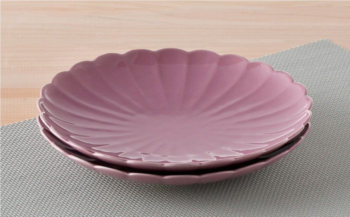 【波佐見焼】RINKA 21.5cm プレート 2枚セット ピンク【長十郎窯】 [AE33]