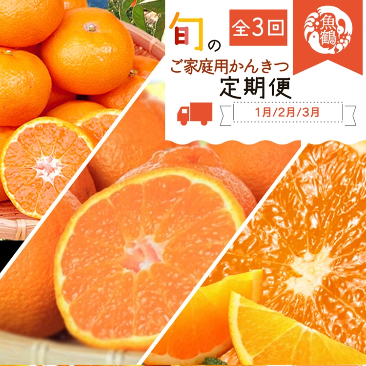 〈定期便〉【1・2・3月 全3回】紀州和歌山産旬のご家庭用柑橘セット(みかん・不知火・清見)