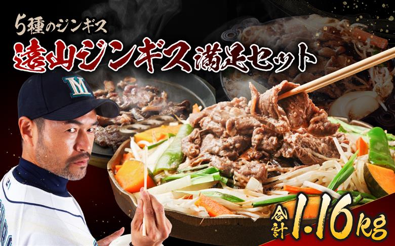 遠山 ジンギス 満足 セット | ジビエ 肉 にく ジンギス 猪 イノシシ 鹿 シカ 羊 鶏 鳥 豚 味付 味付け肉 簡単 便利 焼肉 炒め物 惣菜 おかず おつまみ セット 食べ比べ 冷凍 長野県 