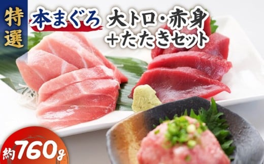 特選本まぐろ大トロ赤身＋たたきセット　M006-007