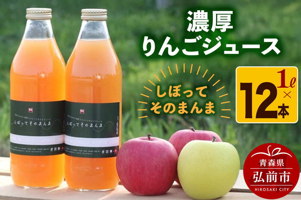 【寄附金額見直しました】濃厚りんごジュース『しぼって そのまんま』1L×12本 RED APPLE