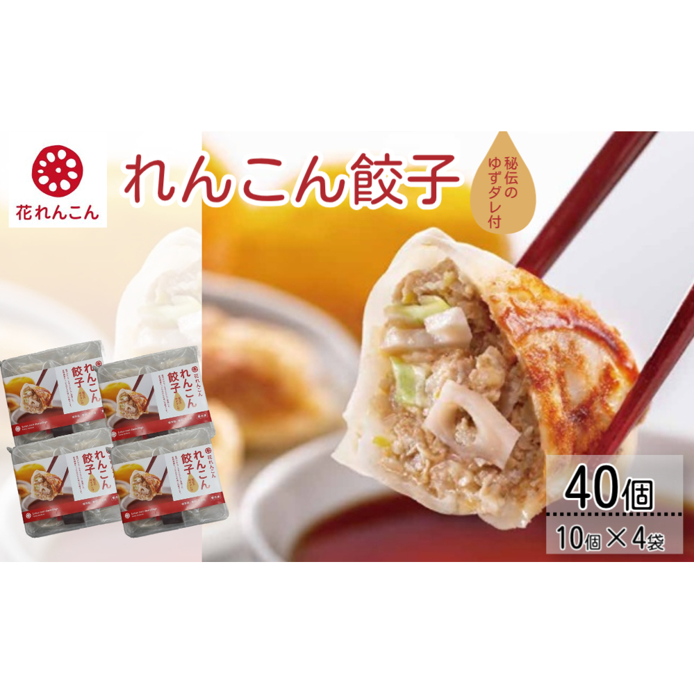 秘伝のゆずダレ付 鳴門れんこん 餃子 200g（20g×10個）×4袋_イメージ1