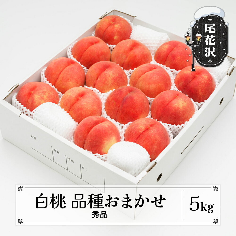 【ふるさと納税】先行予約 もも 白桃 秀品 品種おまかせ 約5kg (12〜18玉) 化粧箱入 2026年産 令和8年産 送料無料 フルーツ 果物 ns-mohtx5-b※沖縄・離島への配送不可