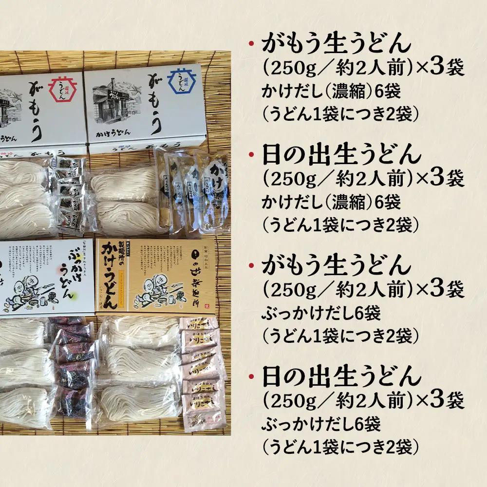 【坂出のうどん】がもうと日の出のうどんセット 約2人前×3袋入り×4種