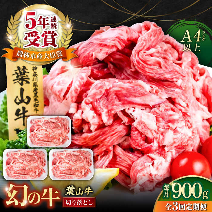 【ふるさと納税】【全3回定期便】葉山牛 切り落とし300g×3パック 計900g 国産牛 牛肉 切り落とし 薄切り 高級和牛 冷凍 黒毛和牛 国産 和牛 赤身 希少品種 小分け 横須賀 すき焼き すきやき ぎゅうにく きりおとし 大容量 神奈川銘品 お取り寄せ【株式会社羽根】[AKAG030]