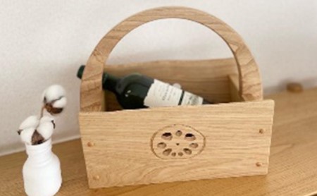 小物入れ 収納 おしゃれ 木製 バスケット 物入れ 雑貨 ナチュラル 無垢材 国産 栗の木 栗材 インテリア 藤枝家具 遊木舎 栗の木の贅沢小物 ハスバスケットH